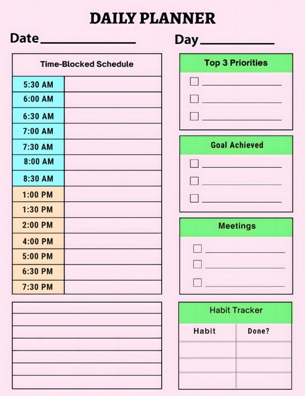Daily to do List Planner