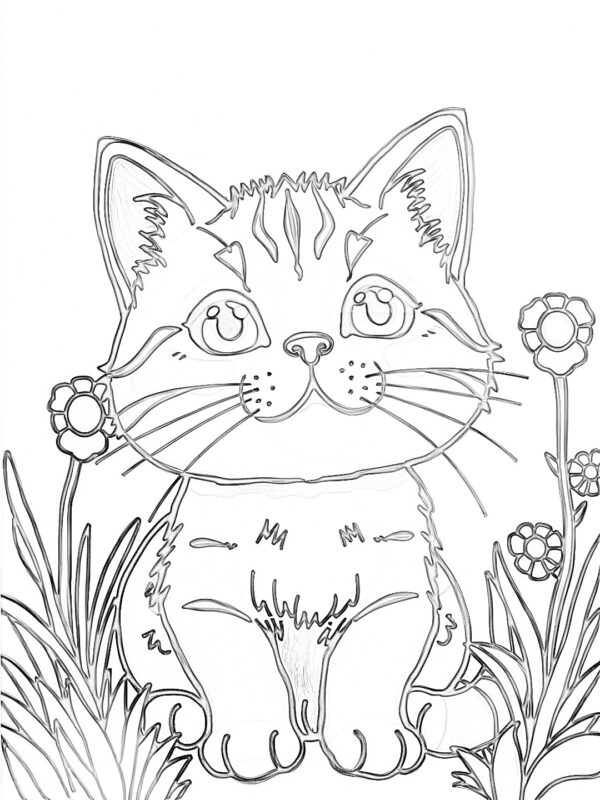 Cute Cats Coloring Pages with Reference Images - Image 3