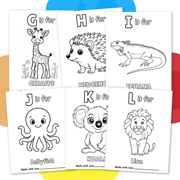 Baby’s First ABC Coloring Book | Baby Shower Coloring Book | ABC Book Baby Shower Activity | Educational Animal Alphabet Coloring Pages | PDF Download - Image 6
