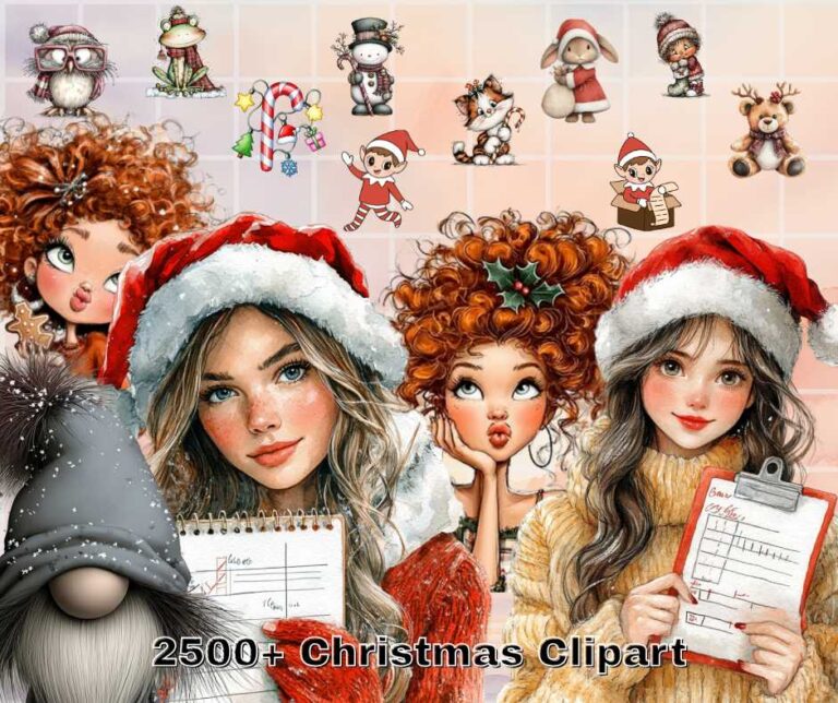 2500+ Christmas PNG Clipart Bundle, Holiday Digital Download