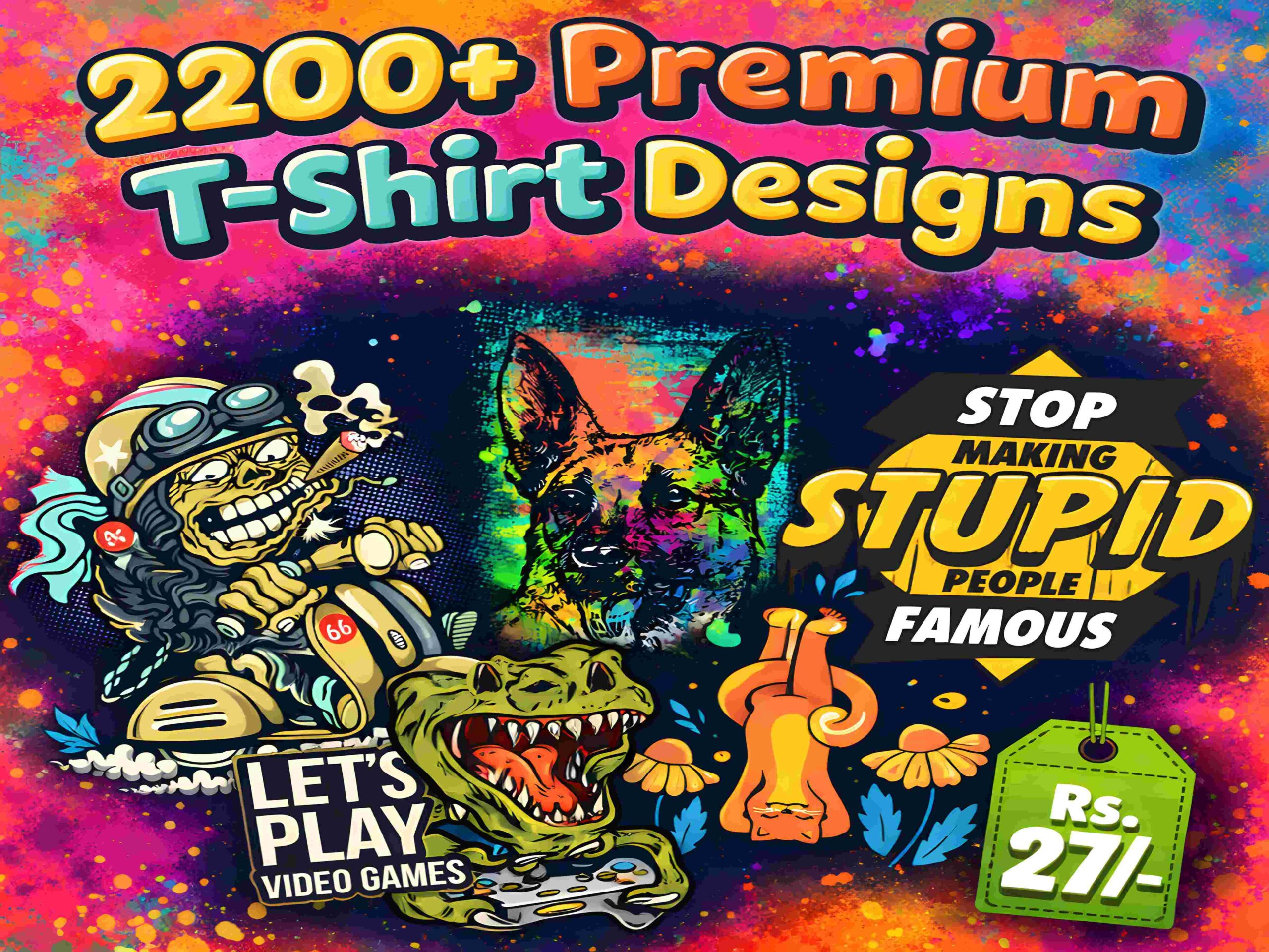 2200+ T-Shirt Design Premium Bundle – Worldwide POD Ready Graphics