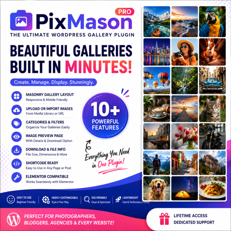 Pixmason-The Ultimate gallery Plugin